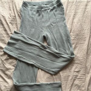 SKIMS Mint Green Ribbed Flare Pants